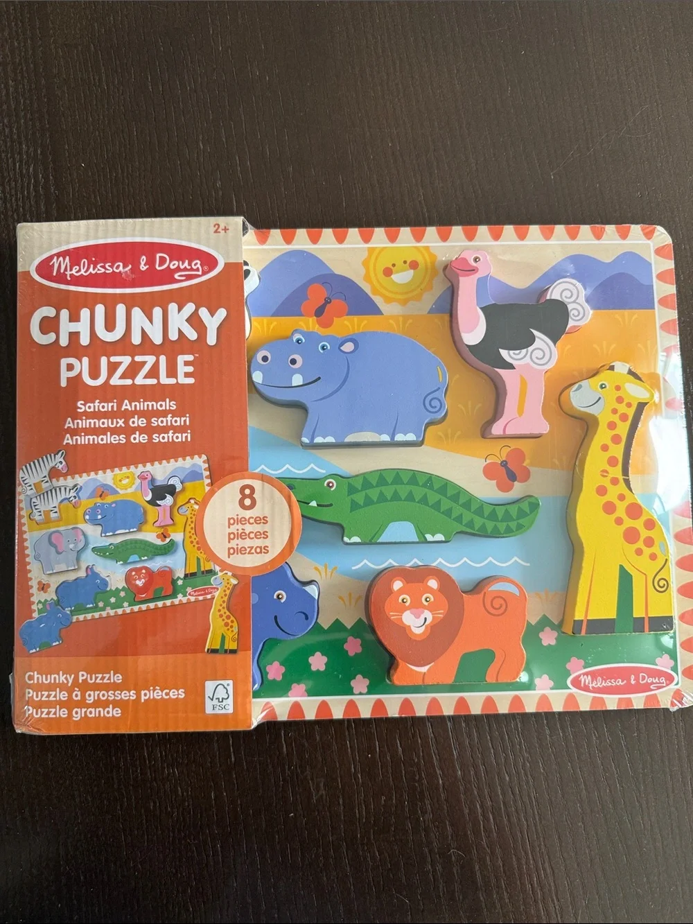 NWT Melissa & Doug Safari Animals Chunky Puzzle - Colorful Animal Pieces